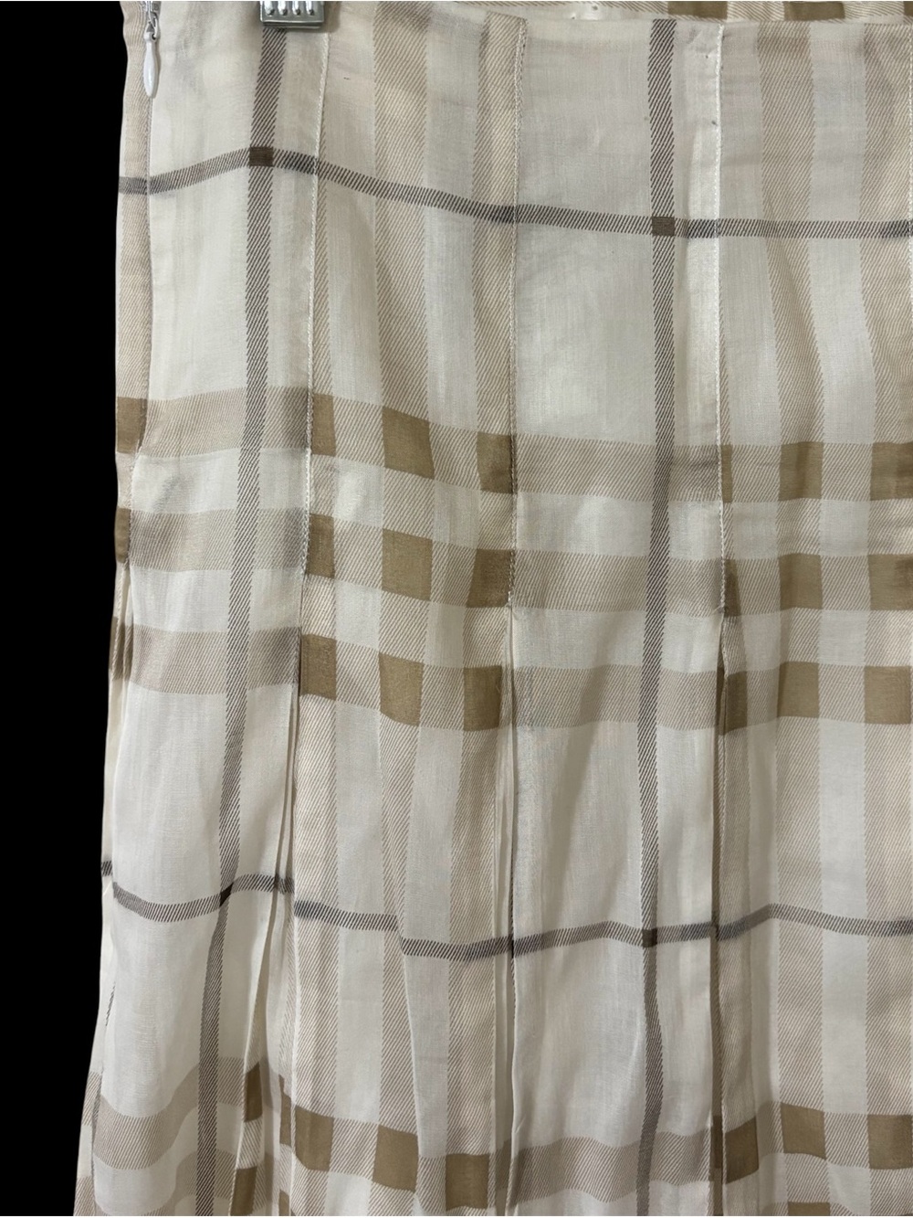Burberry London 100% Cotton Knee Length Pleated Skirt Sz 8 Novacheck Plaid - Picture 3 of 16
